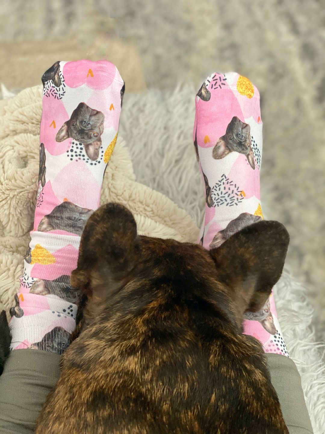 Customer photo review of Custom Pet Art Socks