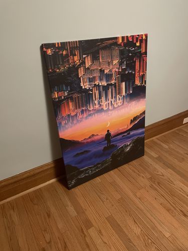 Customer photo review of Everything is Upside Down Canvas Set