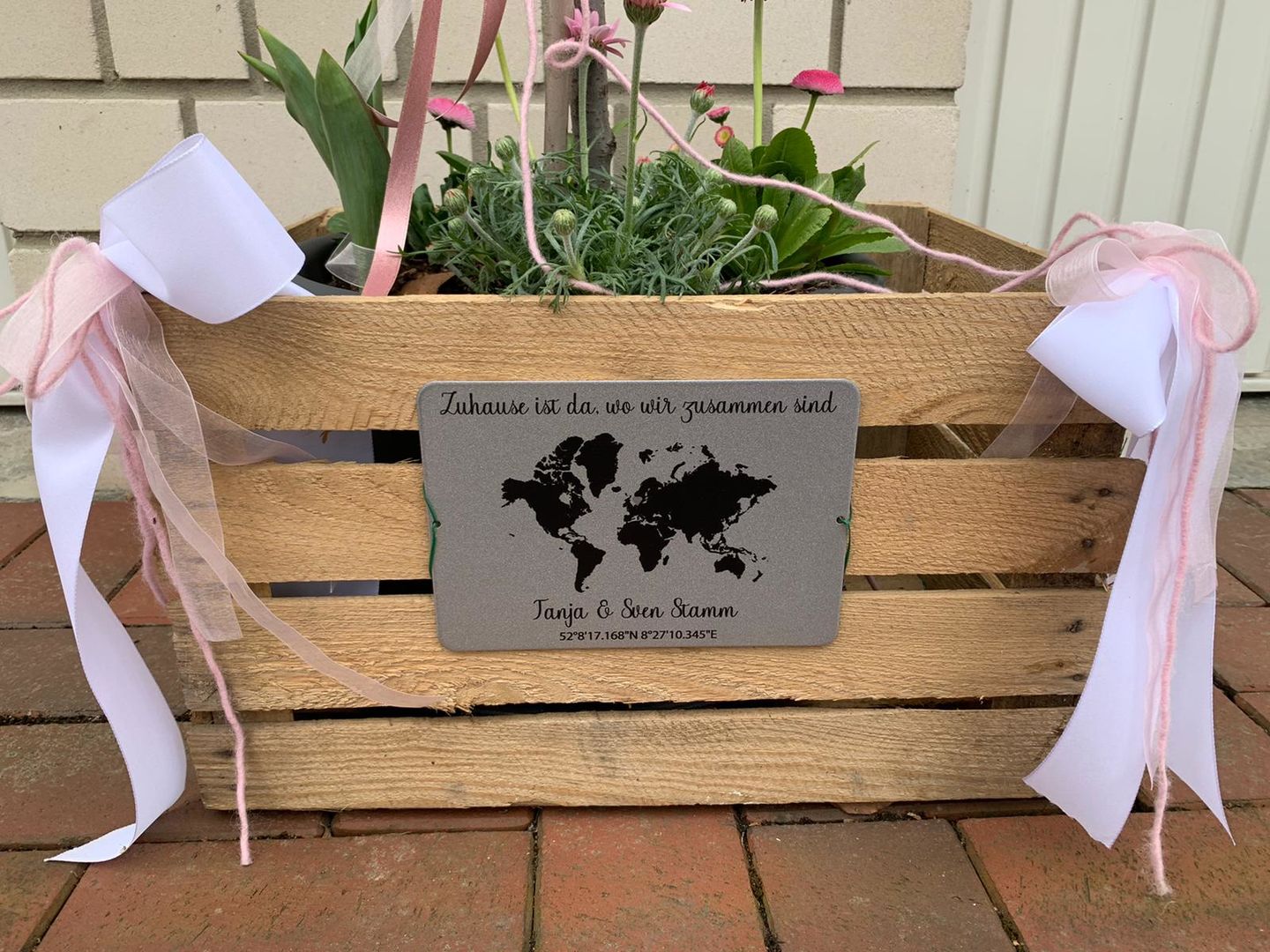 Customer photo review of Geschenk Weltkarte mit Koordinaten - personalisiert