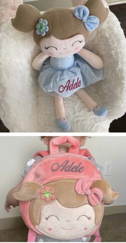 Customer photo review of Personalized Leyadoll Backpack (Pink)
