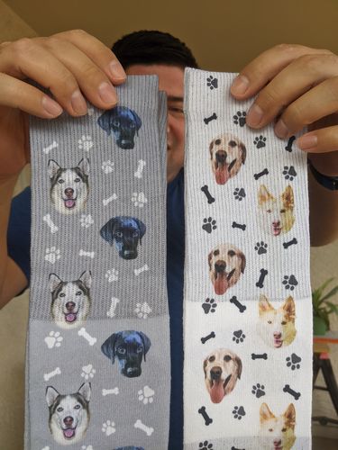 Customer photo review of Custom Dog Socks