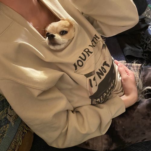 Customer photo review of Your Worth Is Not Measured By Your Productivity (Coffee Pot) -- Sweatshirt