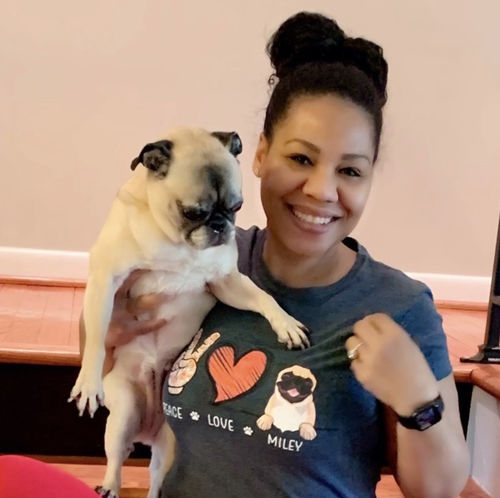 Customer photo review of Peace Love Dog - Personalized Custom Women T-shirt