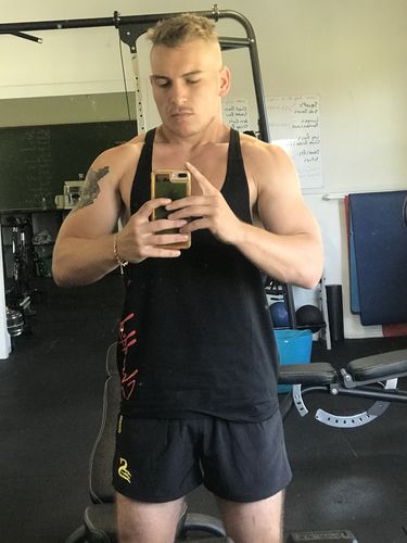 Customer photo review of Quads of the Gods - mens gym lift Lifting Shorts - BLACK / YELLOW