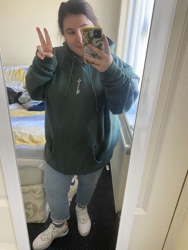 Customer photo review of AOT Alpine Green Hoodie