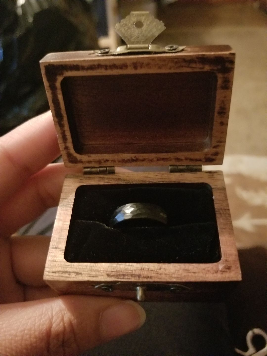 Customer photo review of Hammered Black Tungsten