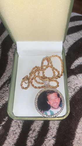 Customer photo review of Custom Picture Pendants - Silver or Gold - Matching Rope Chain