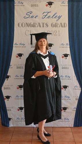 Customer photo review of Kate Custom Graduation Class Backdrop Blue Curtains Step and Repeat Backdrops