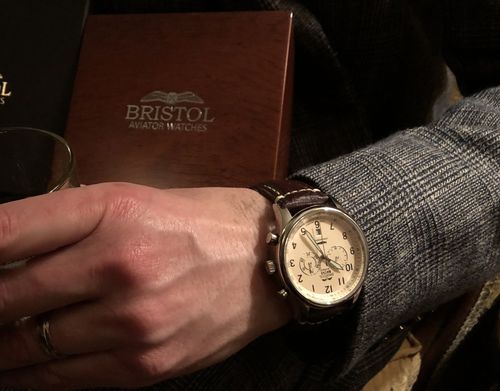 Customer photo review of R6753 - Our Spitfire R6753 Tribute - Stainless Steel, Polished Finish, Beige Dial, Brown Leather Band