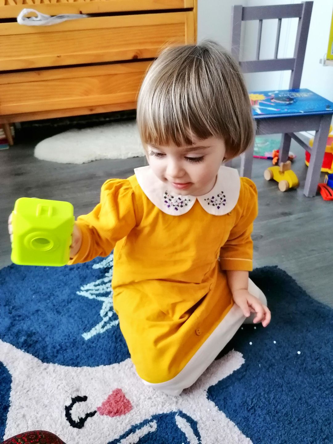 Customer photo review of Gold Button Down Dress
