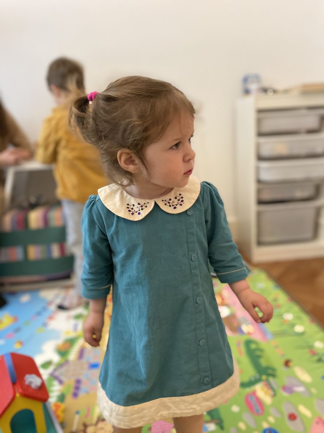 Customer photo review of Mountain Blue Button Down Dress