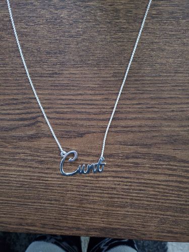 Customer photo review of Large Script  Name Necklace