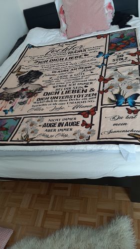 Customer photo review of "An meine Tochter" Decke - Schmetterling