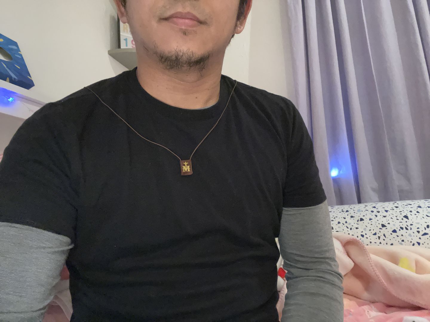 Customer photo review of Premium Brown Scapular, Brown & Gold (Mini)
