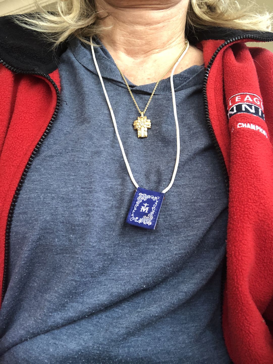 Customer photo review of Premium Brown Scapular, Brown & Cream, Our Lady of Mt. Carmel (Mini)