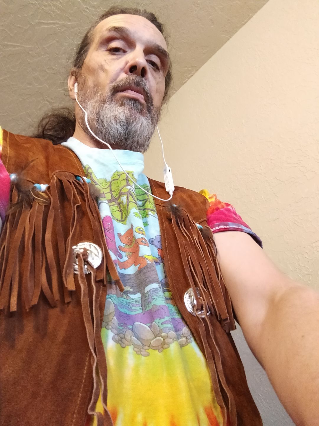 Customer photo review of Hippie Leather Fringe Vest