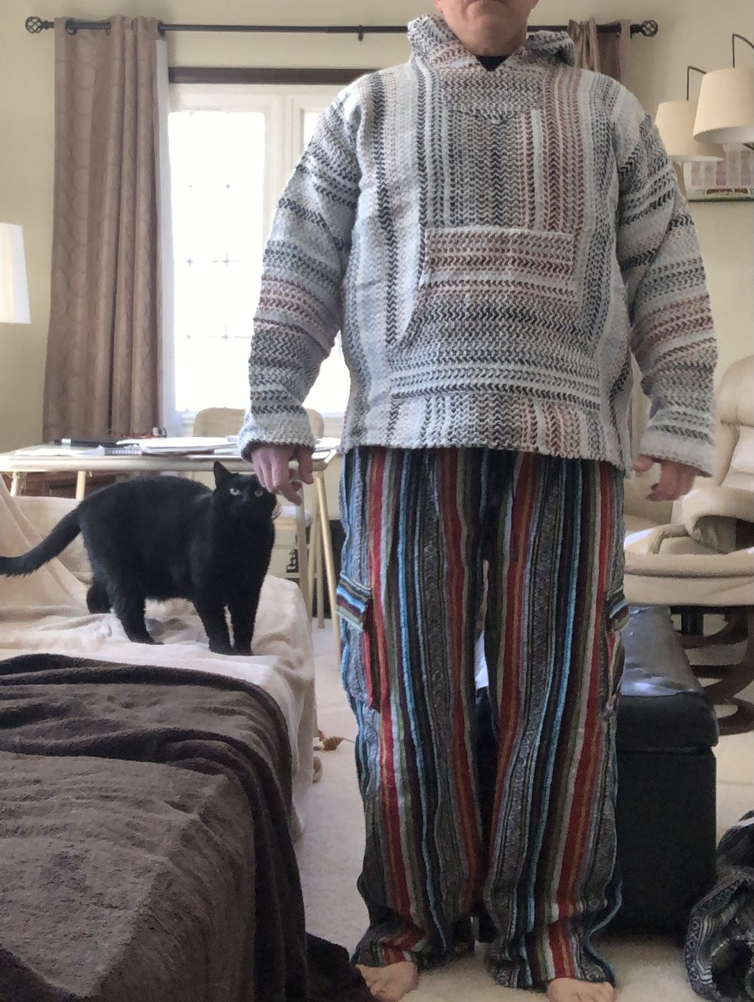 Customer photo review of Woven Cotton Cargo Pants