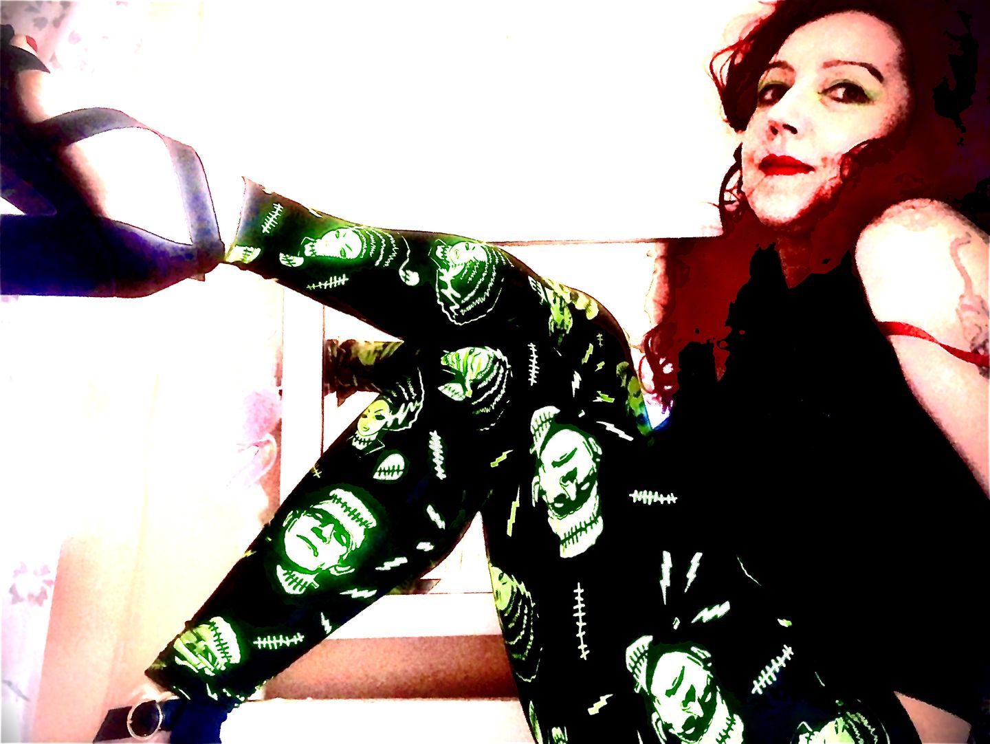 Customer photo review of Frankenstein and Bride Leggings