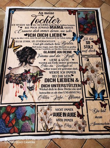 Customer photo review of "An meine Tochter" Decke - Schmetterling