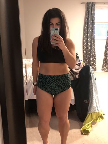 Customer photo review of Barefoot Bottom | Green Leopard Print