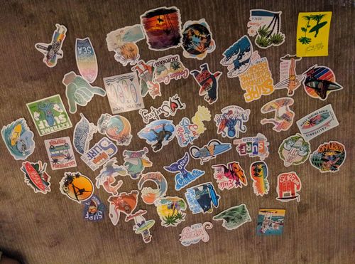 Customer photo review of 50 PCS Surf Sun Sea Surfing Stickers