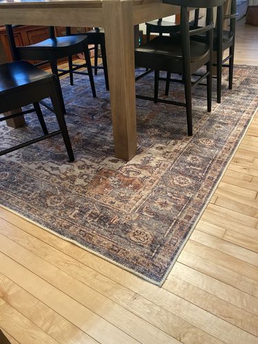 Customer photo review of Distressed Vintage Cezanne Rabbit Gray Inca Gold Area Rug