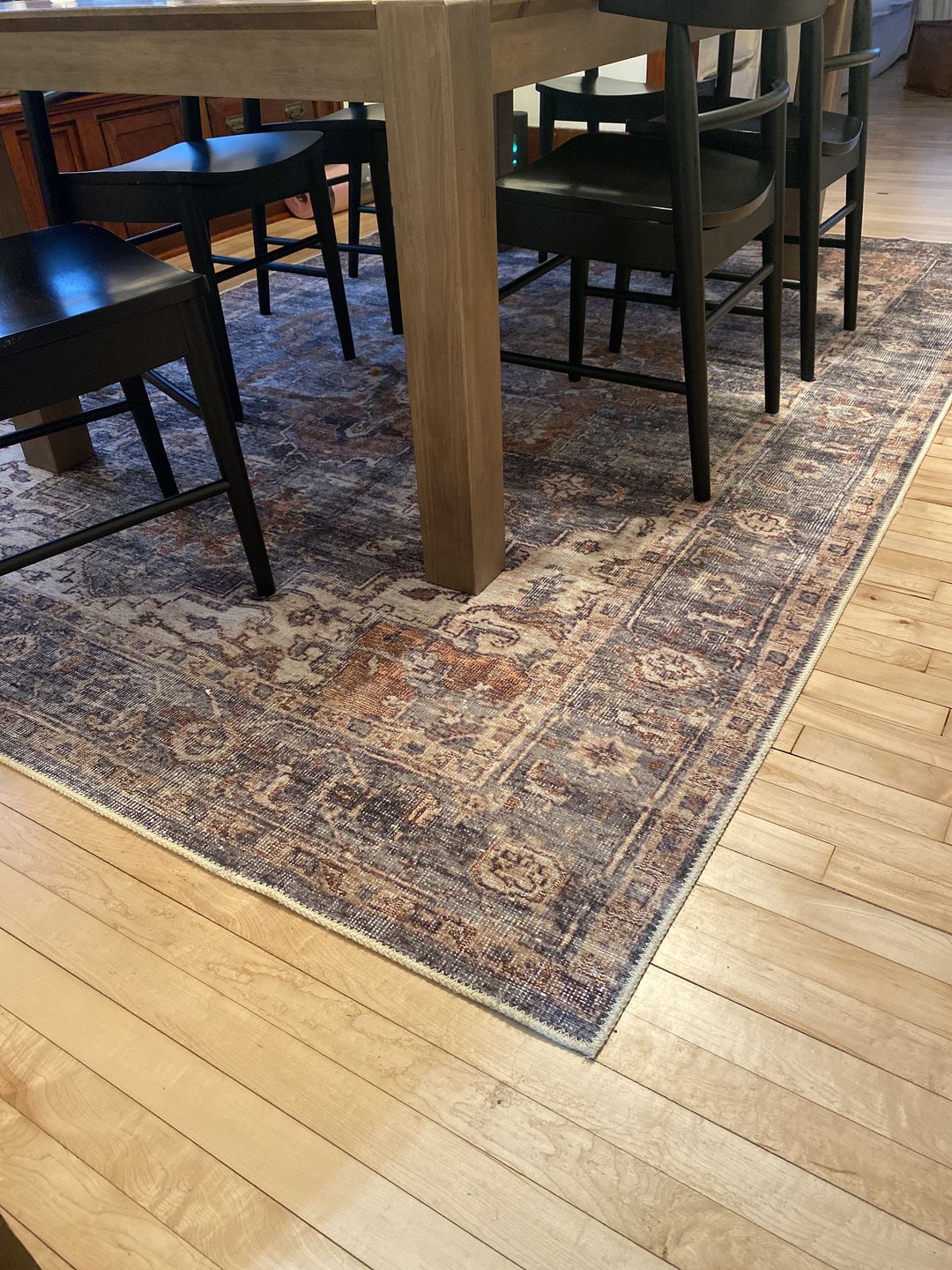 Customer photo review of Distressed Vintage Cezanne Rabbit Gray Inca Gold Area Rug