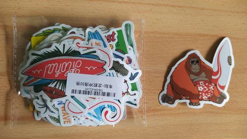 Customer photo review of 50 PCS Surf Sun Sea Surfing Stickers