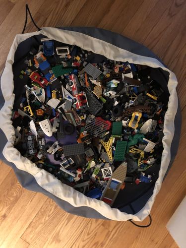 Customer photo review of Large Toy Storage Bag - Seattle Gray
