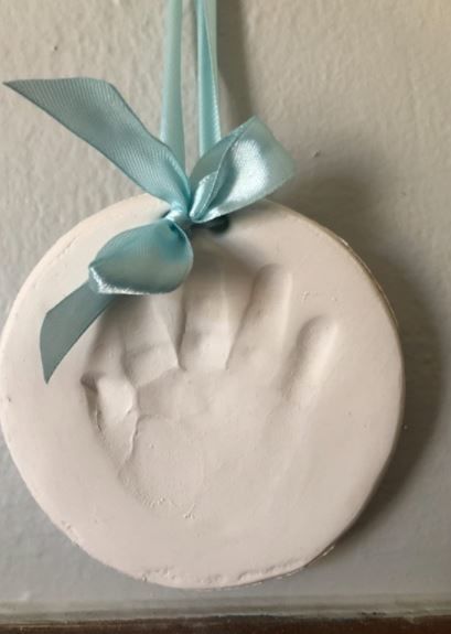 Customer photo review of CHERISH Baby Handprint Keepsake Ornament