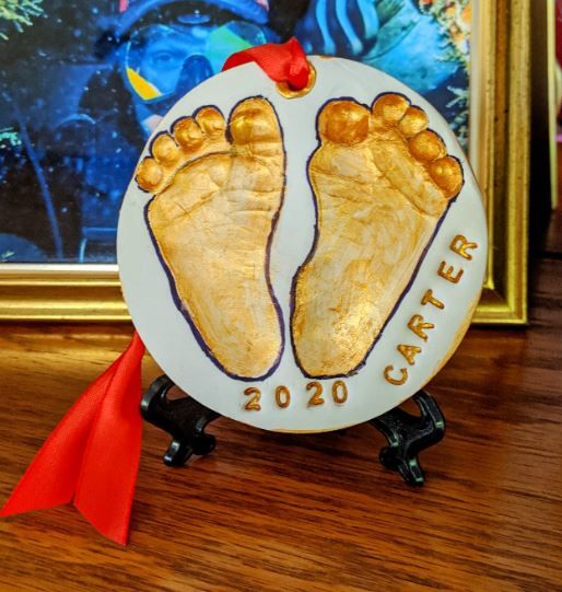 Customer photo review of CHERISH Baby Handprint Keepsake Ornament
