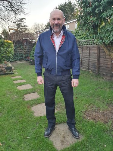 Customer photo review of Mens Classic Harrington Jacket - Navy