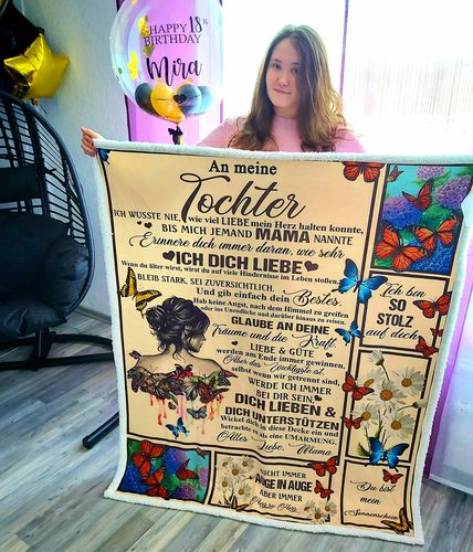 Customer photo review of "An meine Tochter" Decke - Schmetterling
