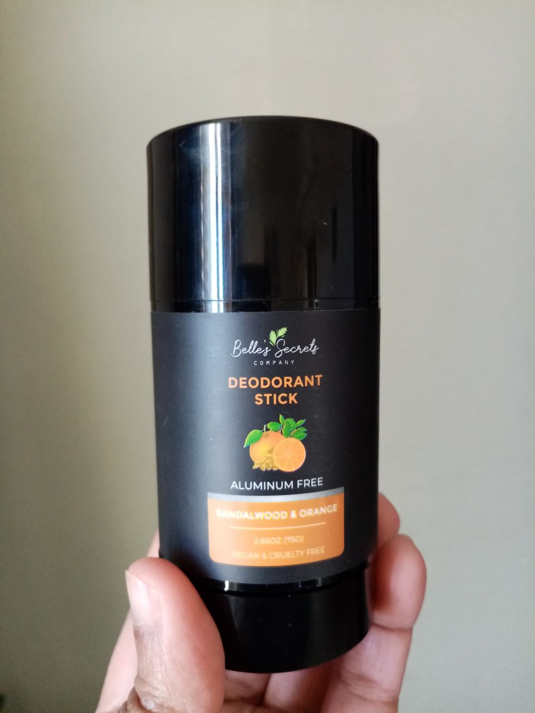 Customer photo review of Sandalwood & Orange Deodorant