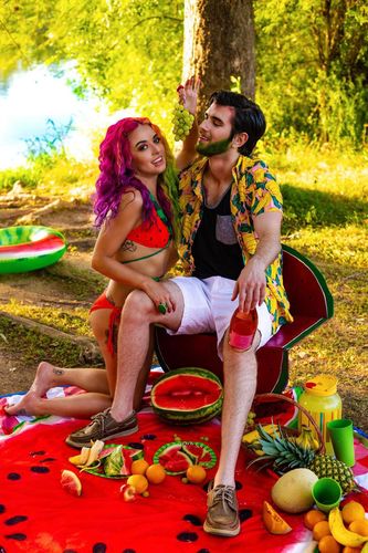 Customer photo review of chemise d'homme en pur coton à imprimé style de vacances hawaïennes