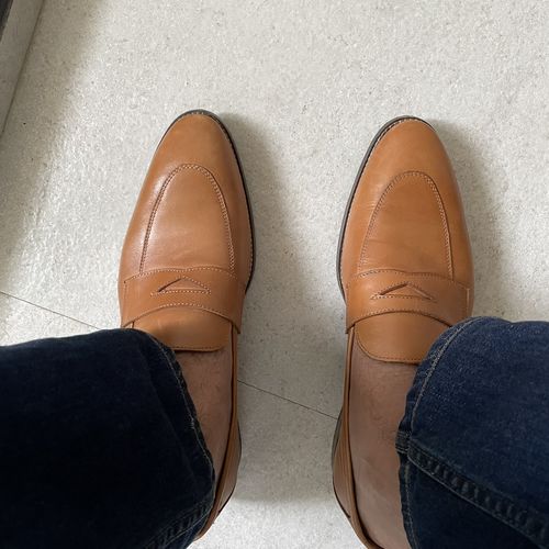 Customer photo review of Tan Penny Loafers
