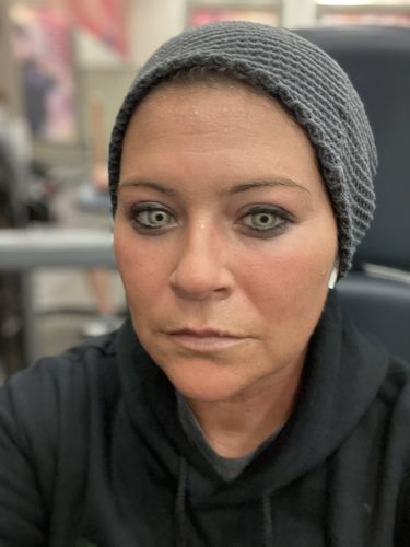 Customer photo review of Pixie Blue Prescription Contact Lenses