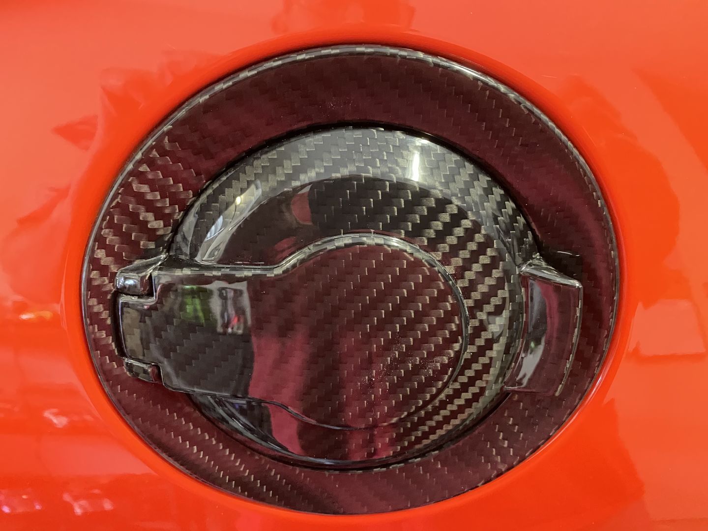 Customer photo review of Real Carbon Fiber Gas Cap Cover for Dodge Challenger 2015-2020
