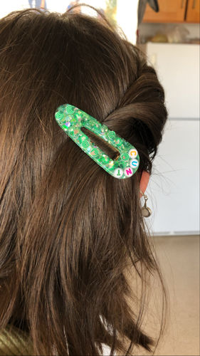 Customer photo review of Custom Hair Clip 🎀✨🌸