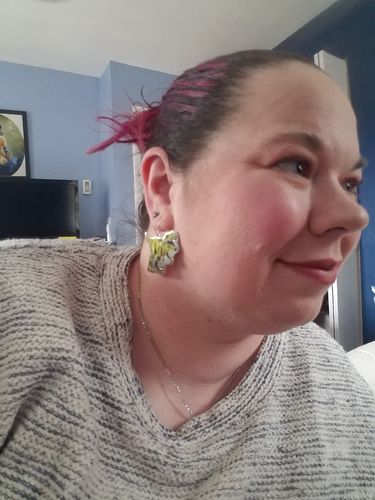Customer photo review of The Book of Pop Out Earrings