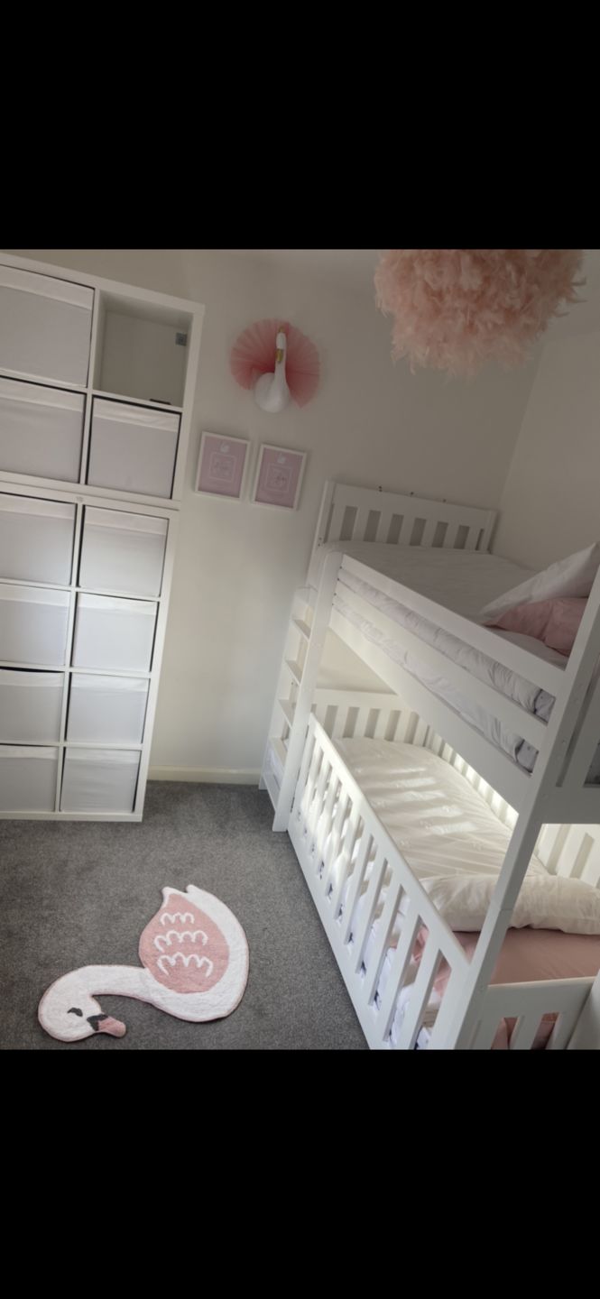 Customer photo review of Wooden Bunk Bed Cris with Cot Bed