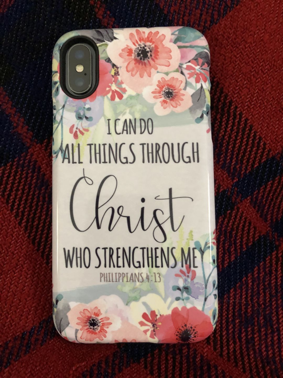 Customer photo review of I can do all things through Christ Philippians 4:13 phone case