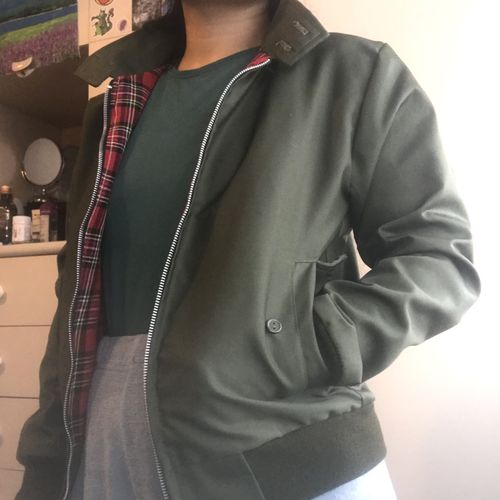 Customer photo review of Womens Classic Harrington Jacket - Olive