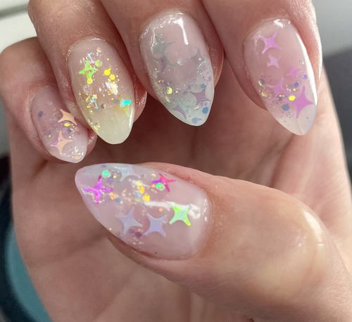 Customer photo review of 6 Color Translucent Jelly Poly Nail Gel Extension Kit