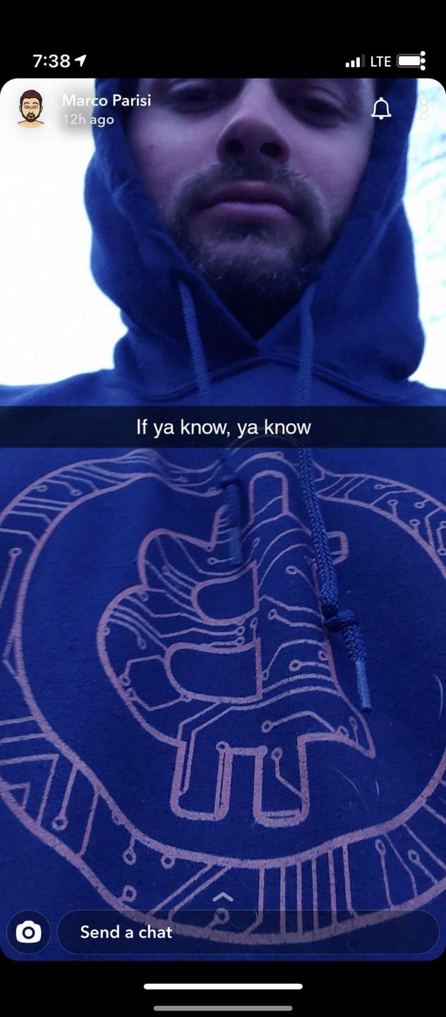 Customer photo review of Distressed Stamped Silicon Chip Unisex Hoodie