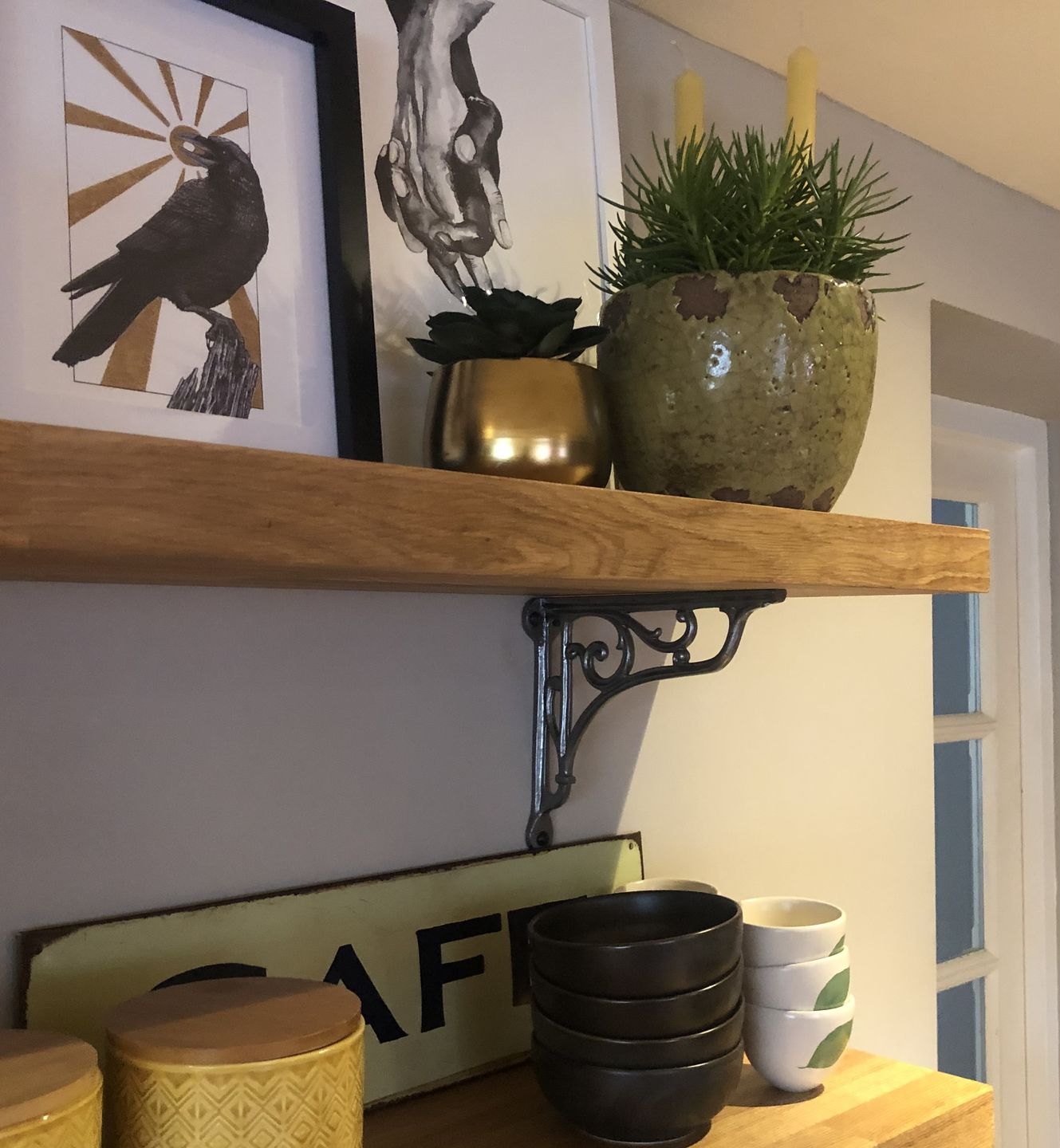 Customer photo review of 8 Inch Victorian Scroll Cast Iron Shelf Bracket