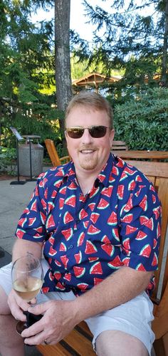 Customer photo review of Chemise en coton à manches courtes à fleurs pour hommes