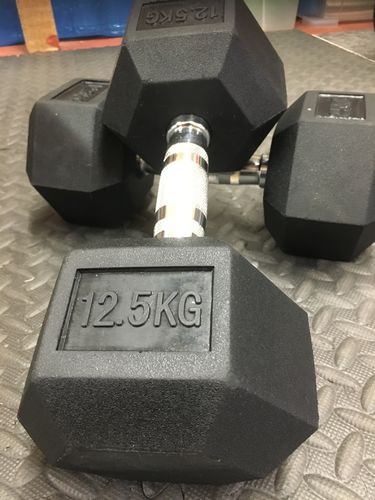 Customer photo review of Rubber Hex Hexogenal Dumbbells from Apus Sport - Black