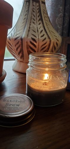 Customer photo review of 8 oz Mason Jar Candle