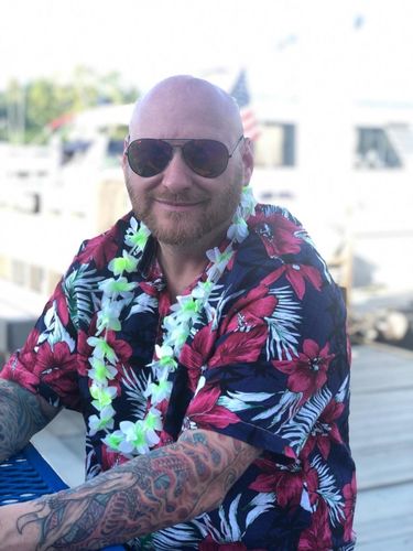 Customer photo review of chemise d'homme en pur coton à imprimé style de vacances hawaïennes